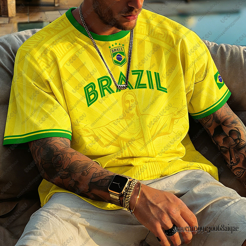 Miniatura: 2026 Summer New Brazil Football Jerseys For Men Classic God Brazil Short Sleeve 