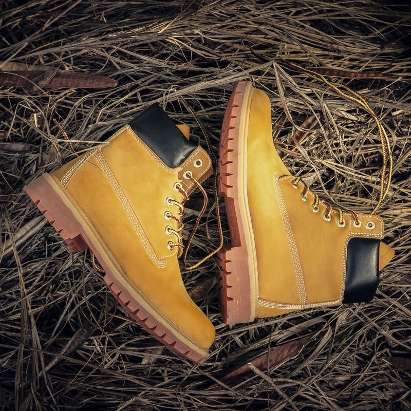 Botas Unissex Couro de Alta Qualidade Bota Cano Alto Clássica com Cadarço Bota d