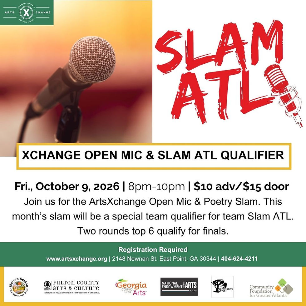 October XChange Open Mic & SLAM ATL Qualifier 10-09-26