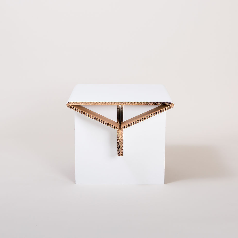 Thumbnail: White Cardboard Side Table Side View