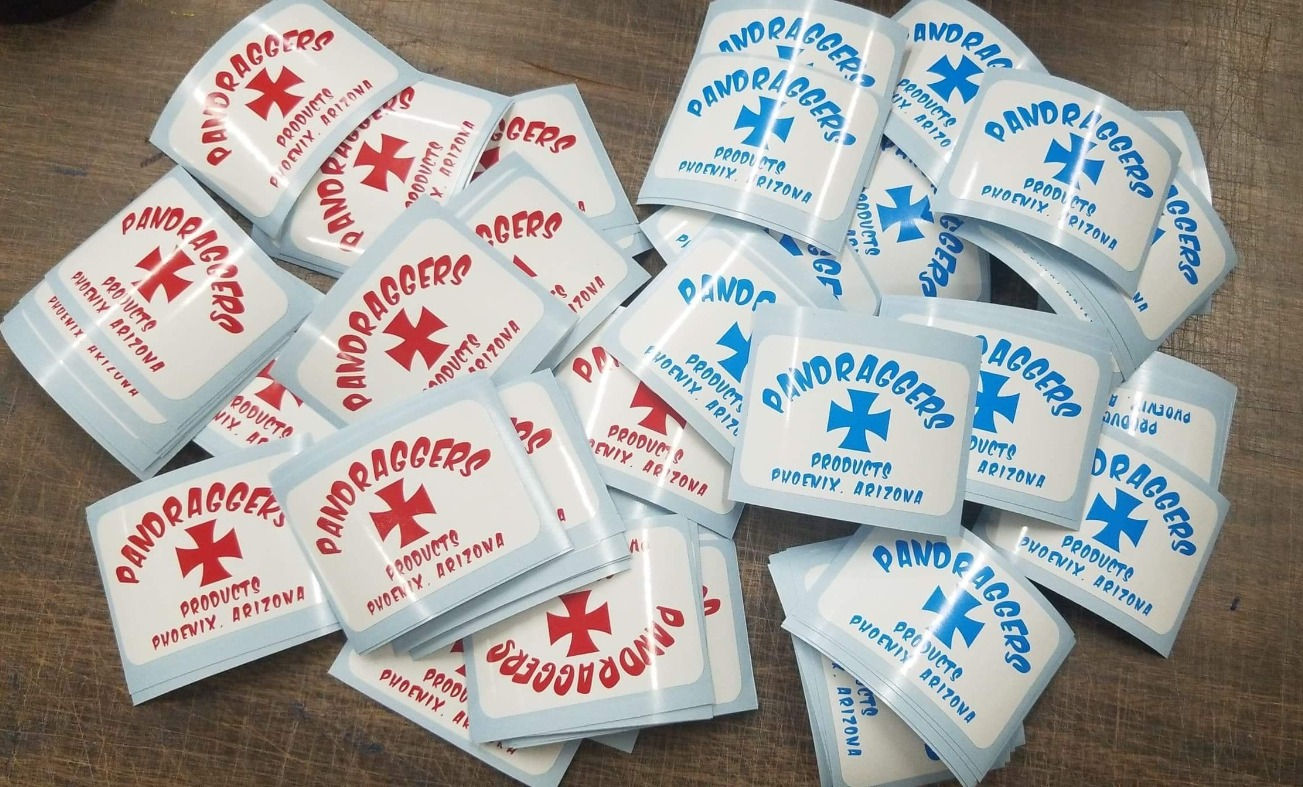 Blue or Red Cross Sticker Set