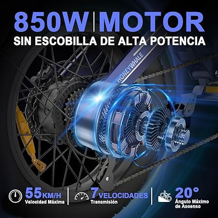 Miniatura: Bicicleta Eléctrica para Adultos K6 Pro Azul HONEYWHALE
