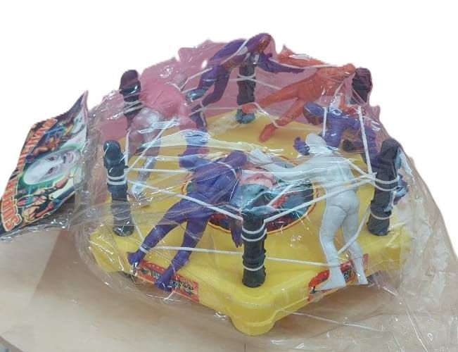 Miniatura: Ring De 6 Luchadores De Juguete, Juego Vintage, Retro Lucha