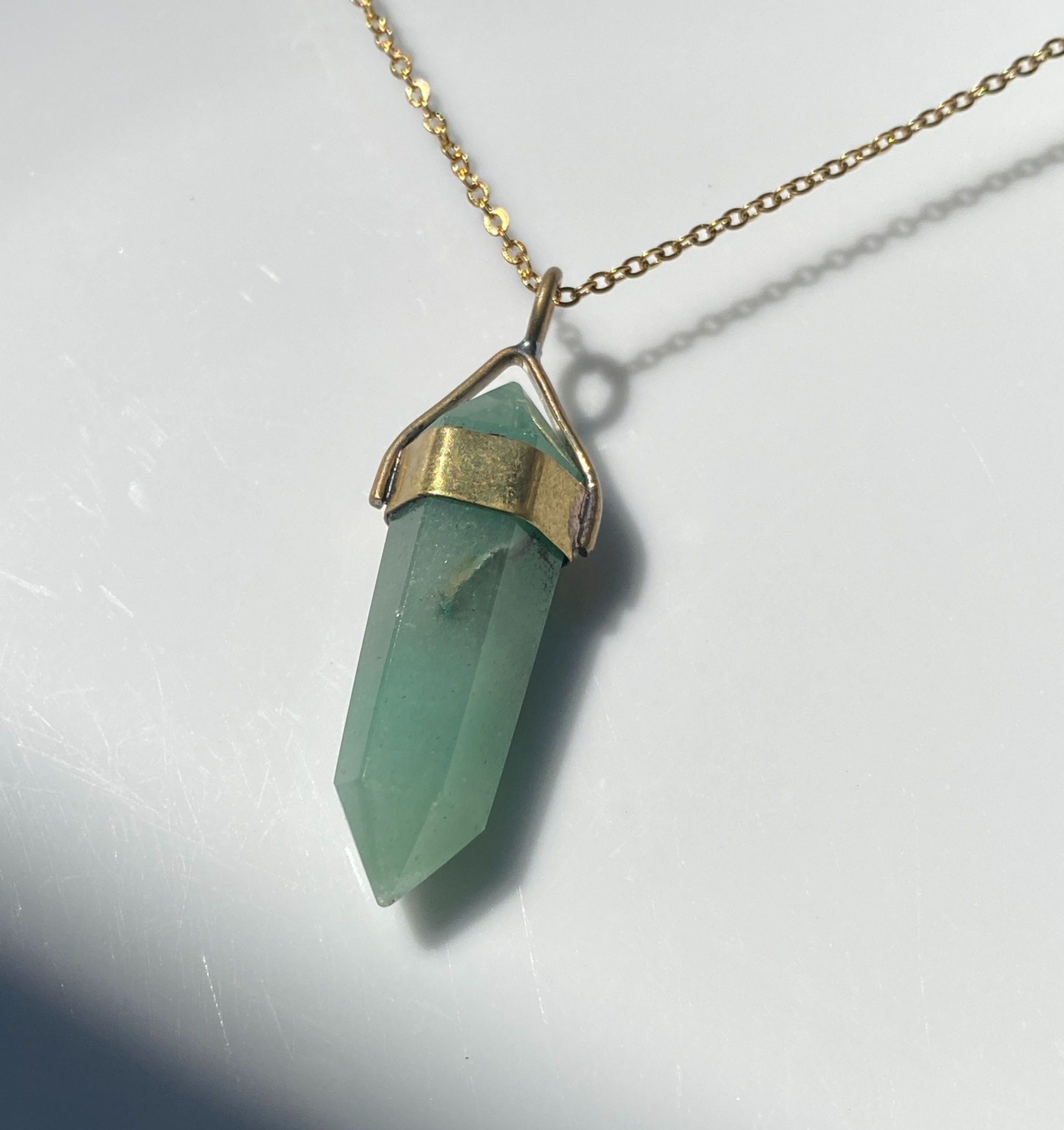 Péndulo  de cuarzo de cuarzo polvo dorado Aventurina Verde