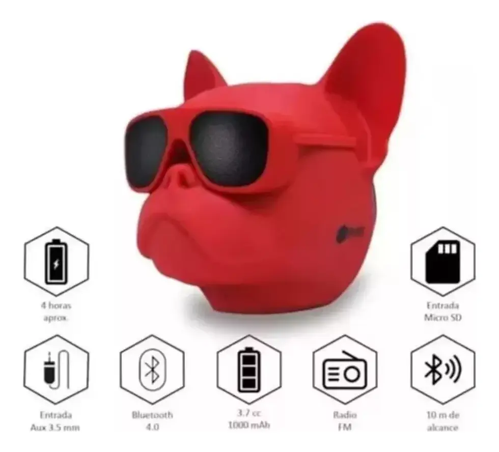 Miniatura: Bocina Bluetooth Portátil De Perro Bulldog Tendencia