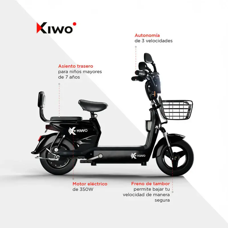 Miniatura: Bicicleta Eléctrica Negra Kiwo GY801