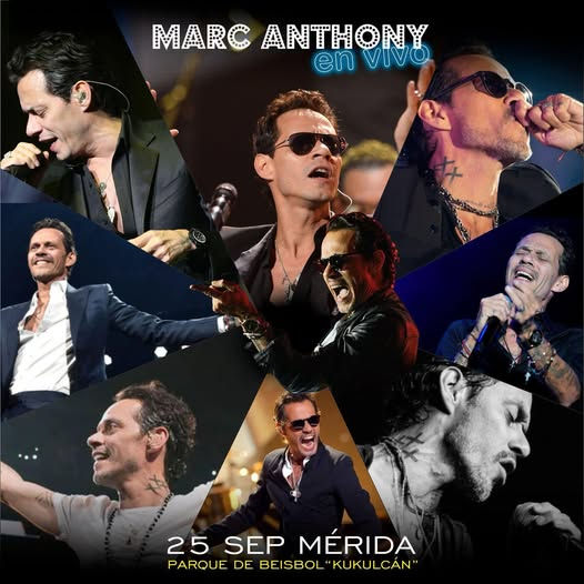Cartel Oficial de la presentación de Marc Anthony en Mérida 2025
