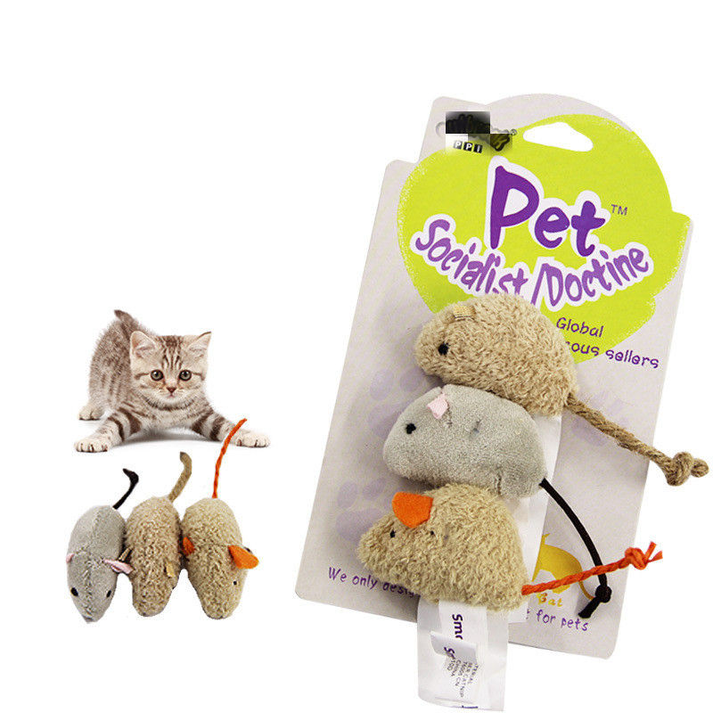 Thumbnail: Cuddle Mice Trio Cat Toy Set