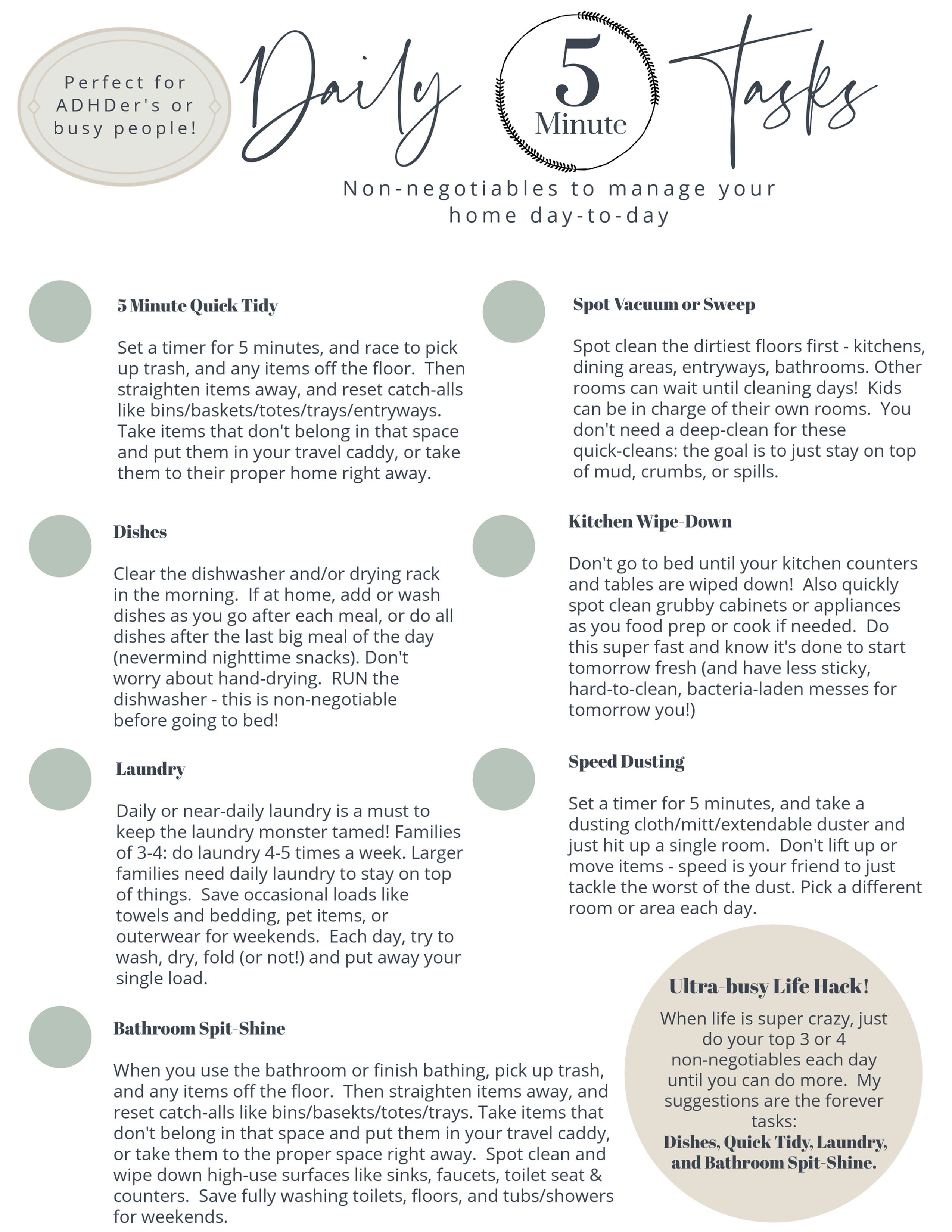 Daily 5-Minute Tasks