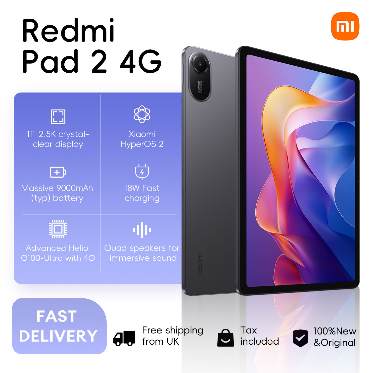 Xiaomi Redmi Pad 2 4G 8+256GB Global Version Tablet MediaTek Helio G100-Ultra 11