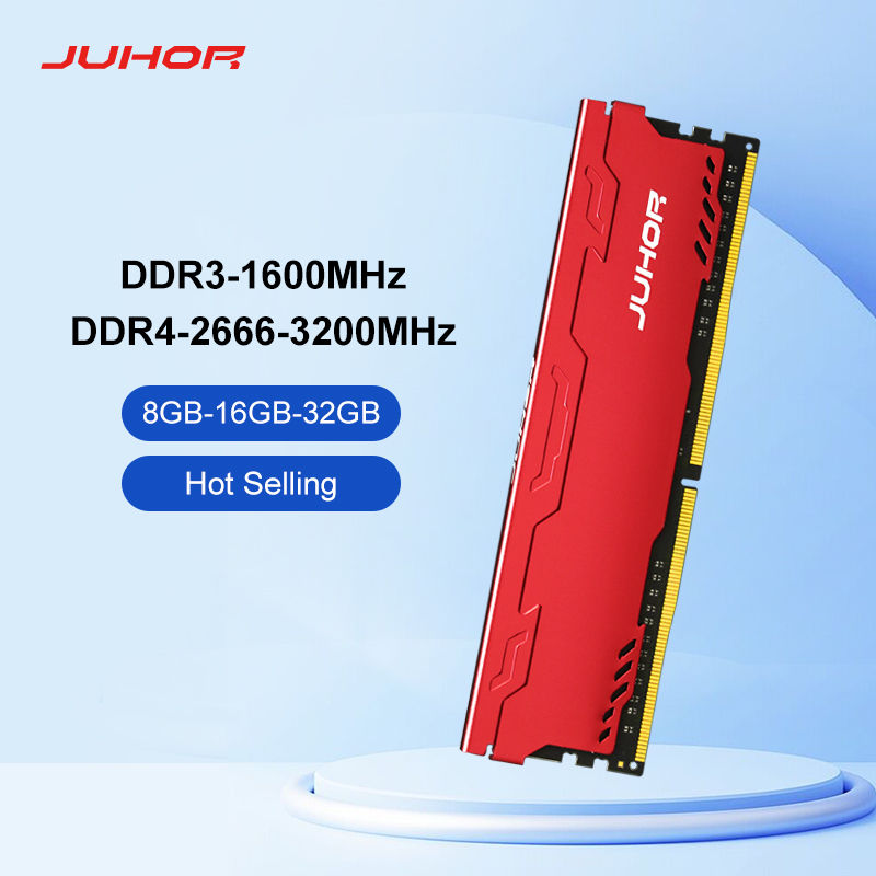 Thumbnail: JUHOR DDR4 Ram 16GB 8GB 32GB 2666MHz 3200MHz DDR3 8GB 1600MHz DIMM Desktop Memor