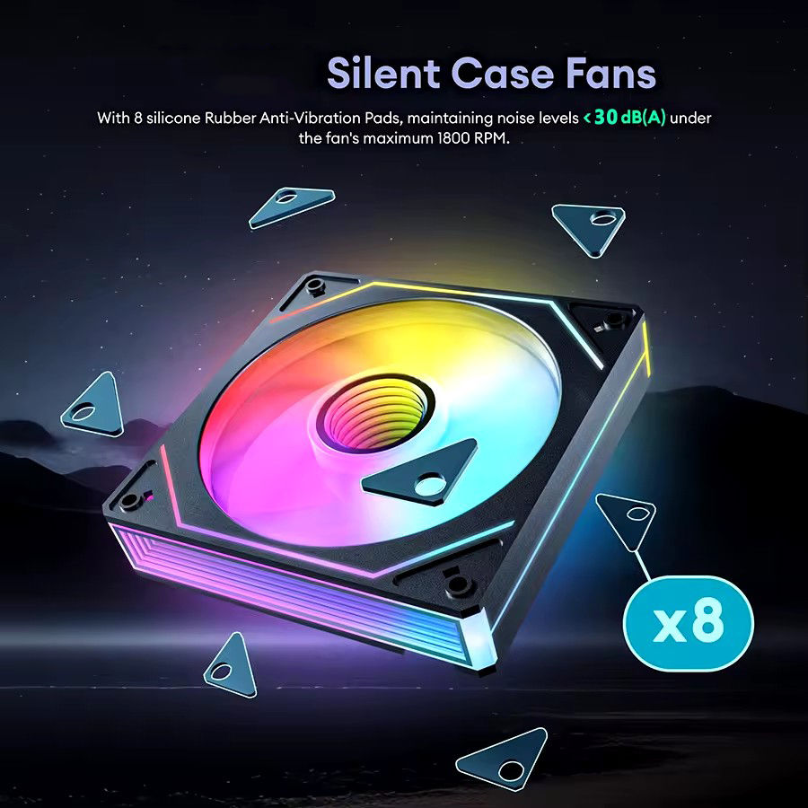 Thumbnail: ICE Whale Prism 7 PRO ARGB PC Case Fan 120mm Infinity Mirror Design Motherboard 