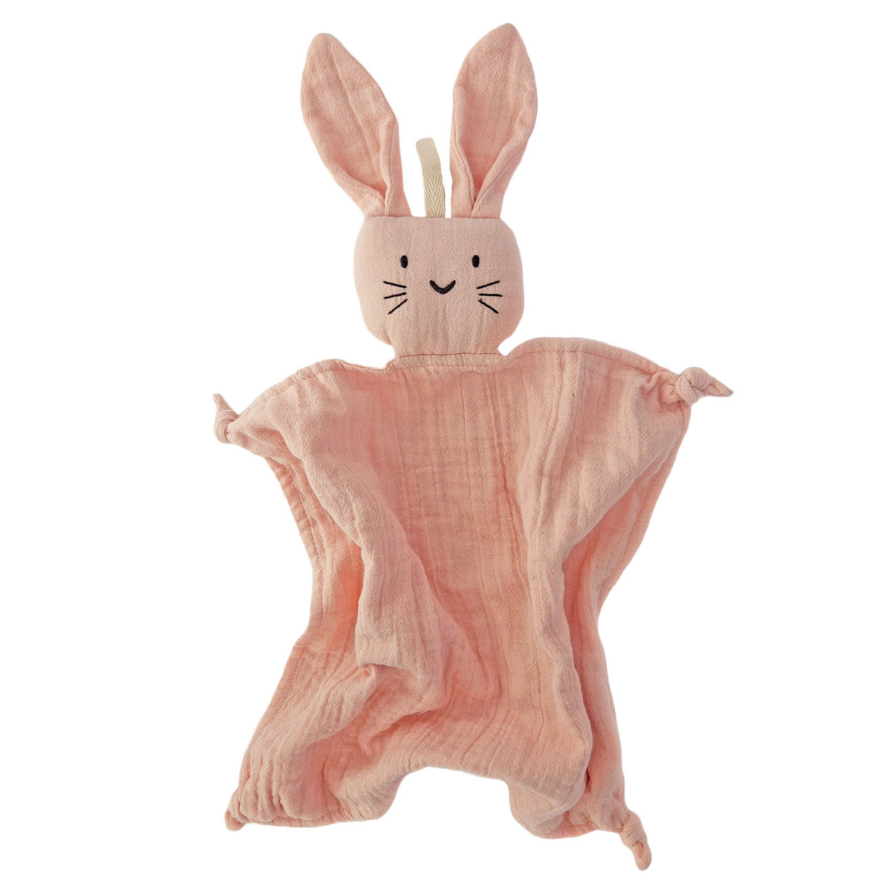 Doudou coniglio in cotone organico peachy (pesca)