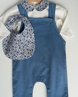 Salopette di velluto a coste blu