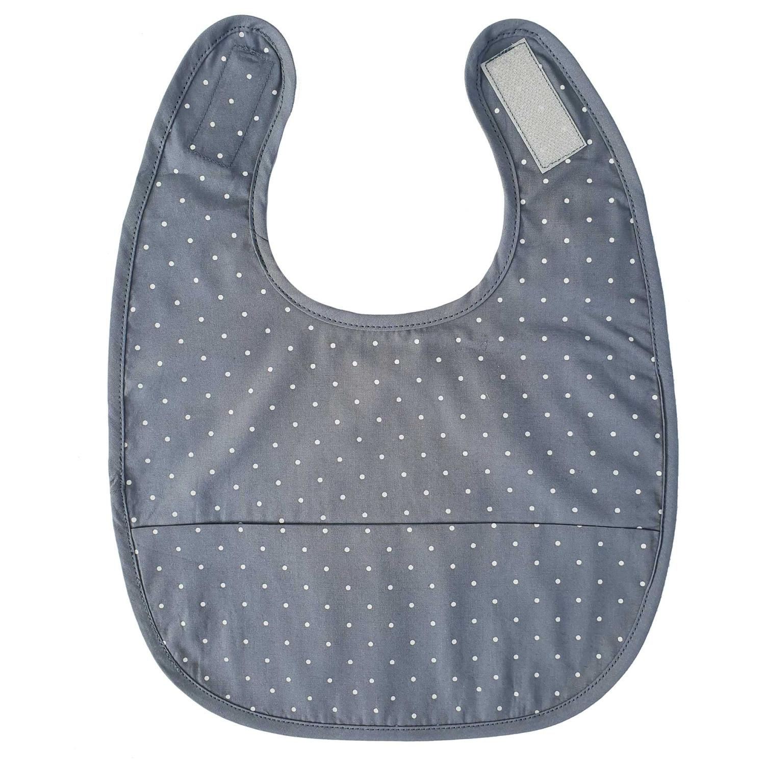 Bavaglino in cotone organico con tasca tradewinds (grigio)