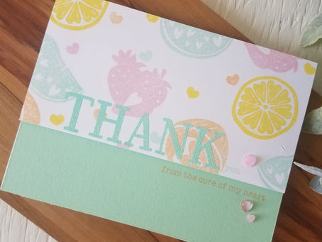 Thank You card using colored inks