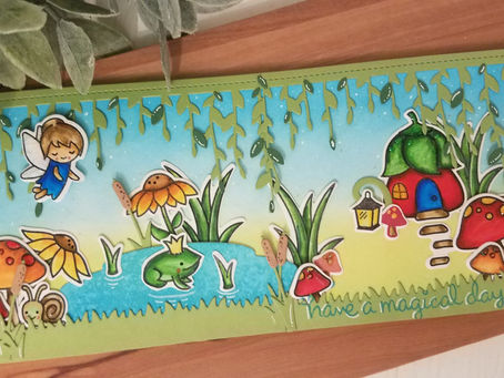 Lawn Fawn "magical" scene card, using multiple stamp sets