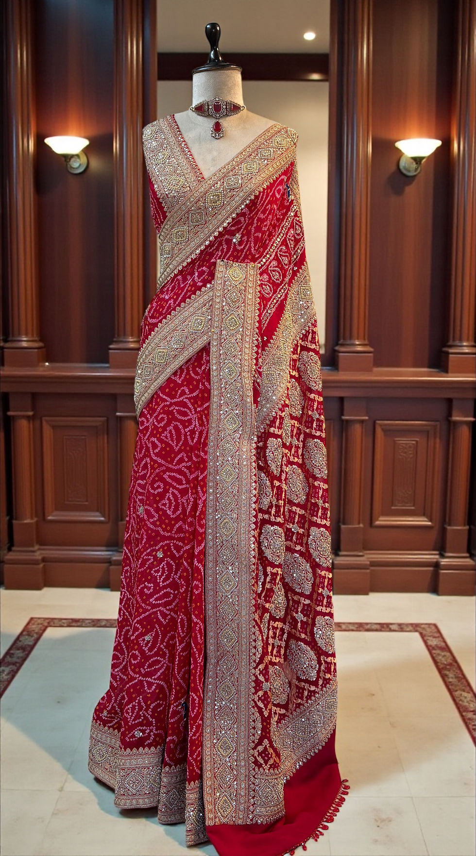 Thumbnail: Benarasi zardosi embroidered saree