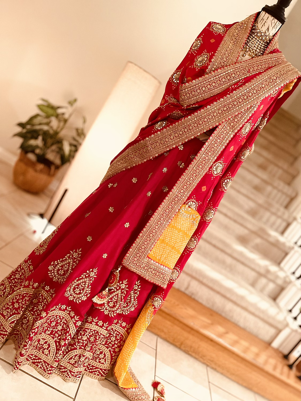 Thumbnail: The Gotapatti lehenga with 2 tone Gajji silk dupatta