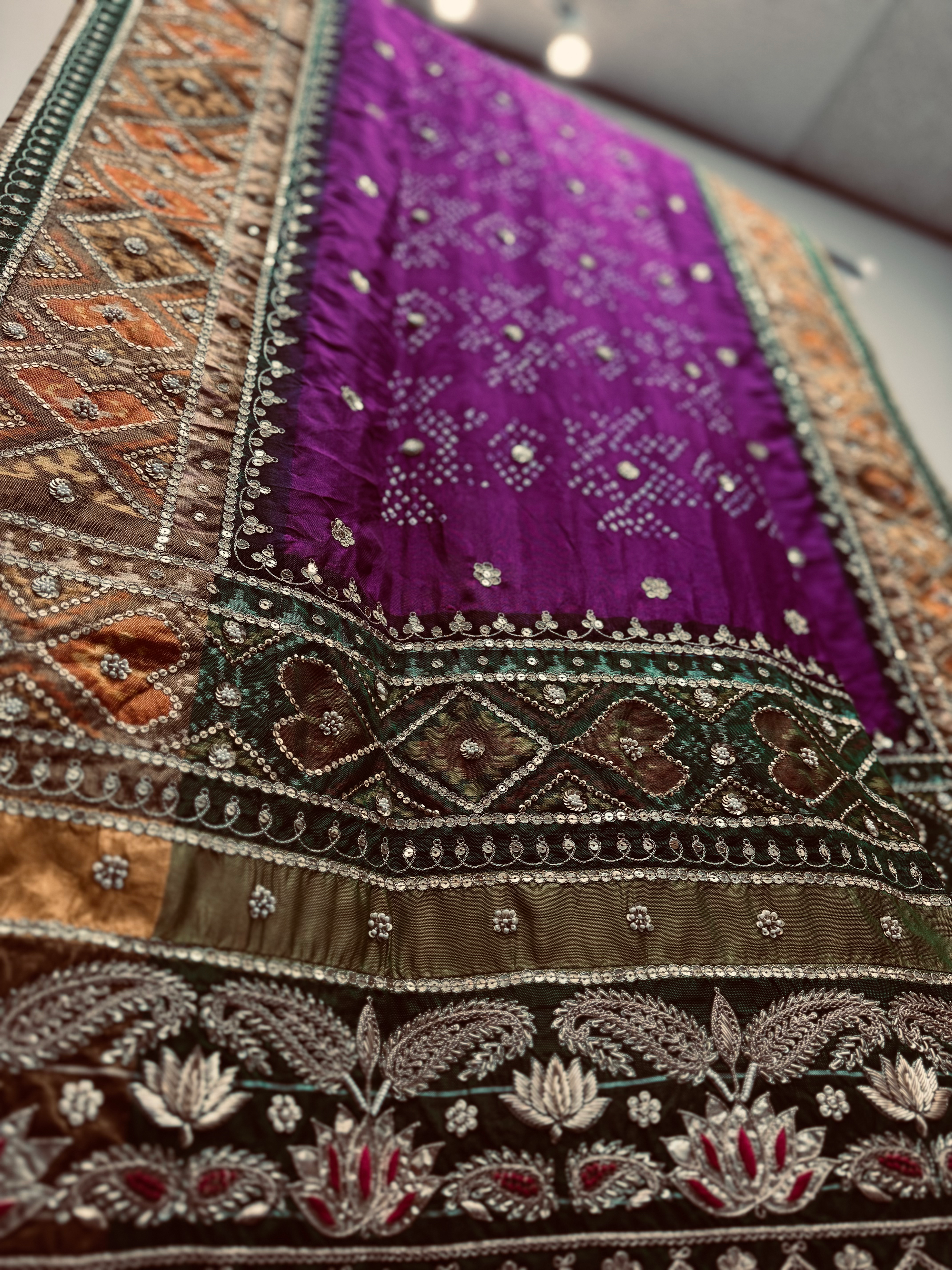 Patola embroidered dupatta in pure silk 