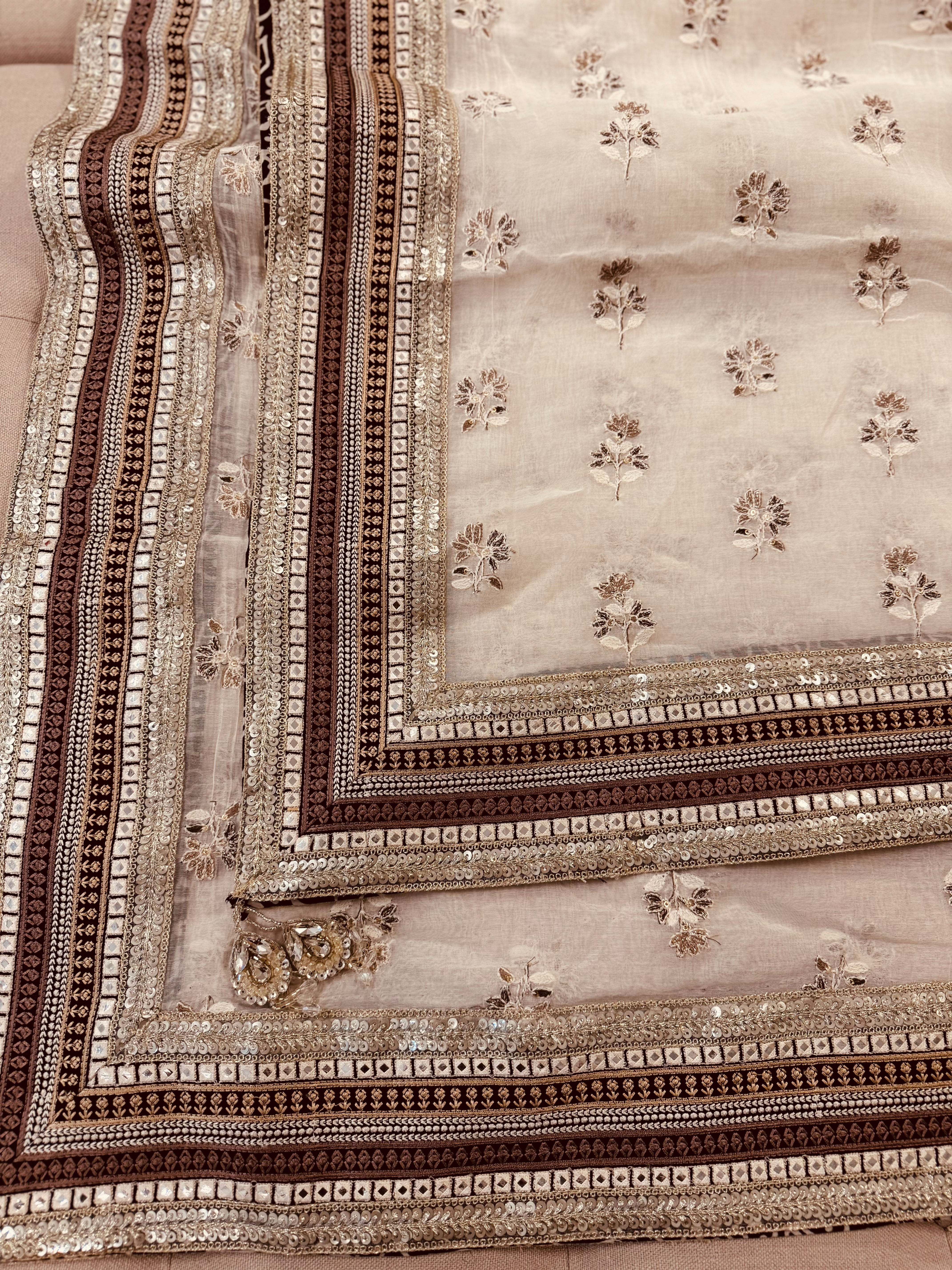 Chanderi embroidered Dupatta 