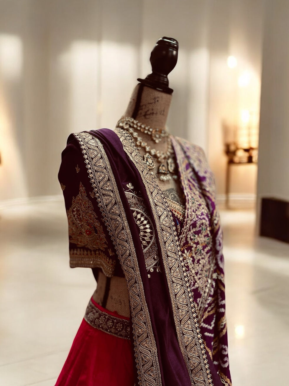 Thumbnail: Lehenga set on silk ( 2 dupattas)