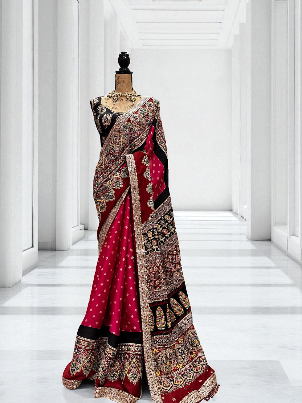 Thumbnail: Ajrakh bandhej Saree