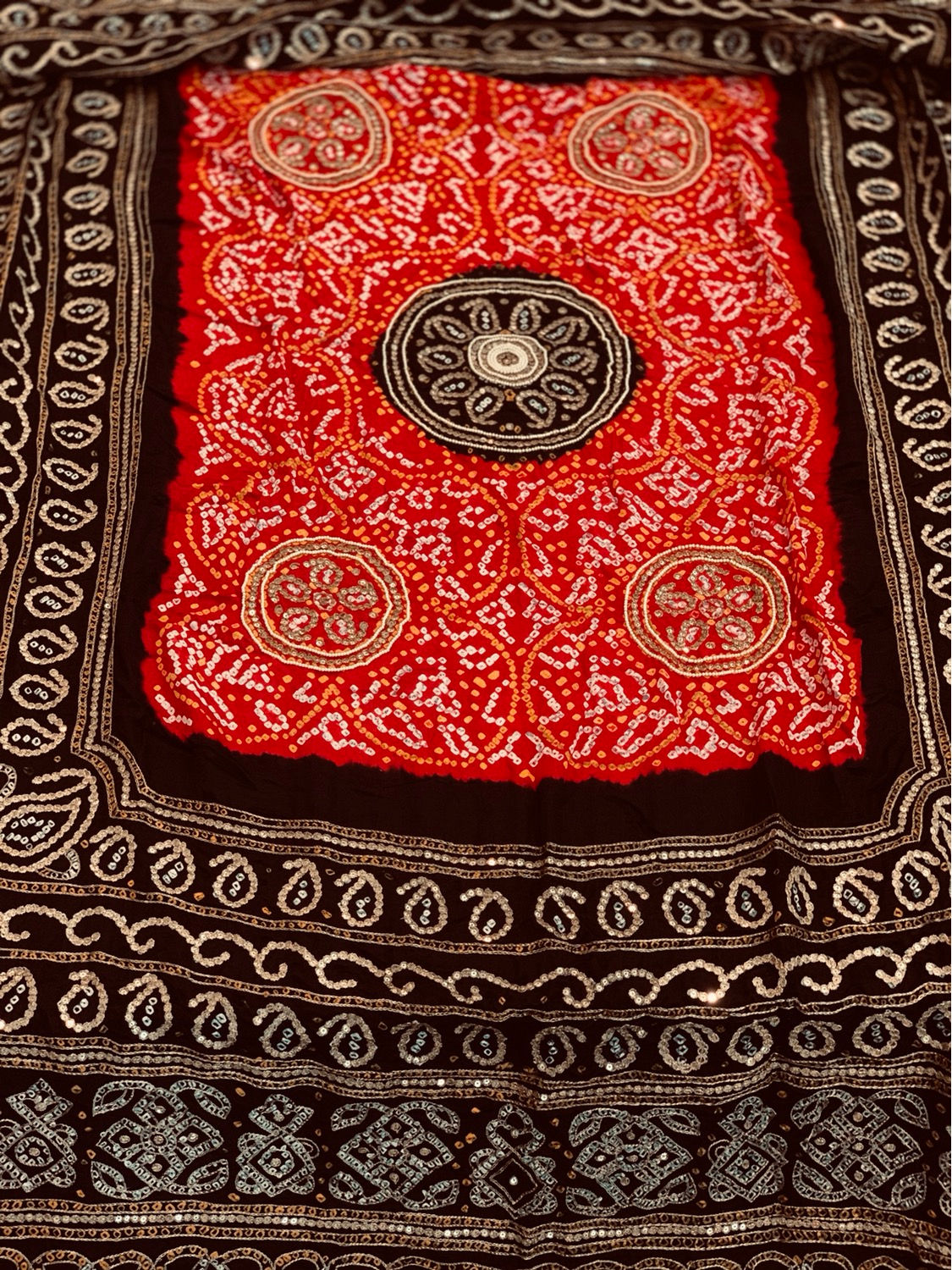 Gajji Silk Dupatta with Pearl and Sequins