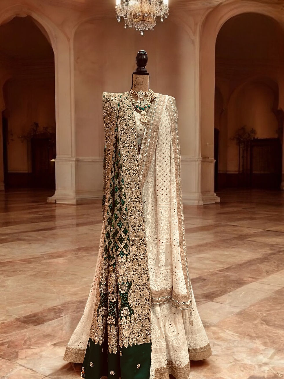 Thumbnail: The chikankari Lehenga with benarasi dupatta