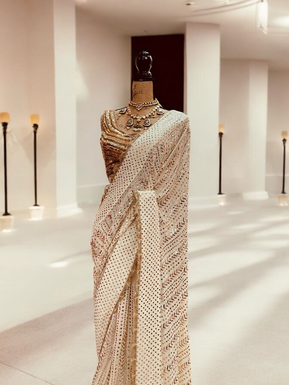Thumbnail: Mukaish work saree & blouse