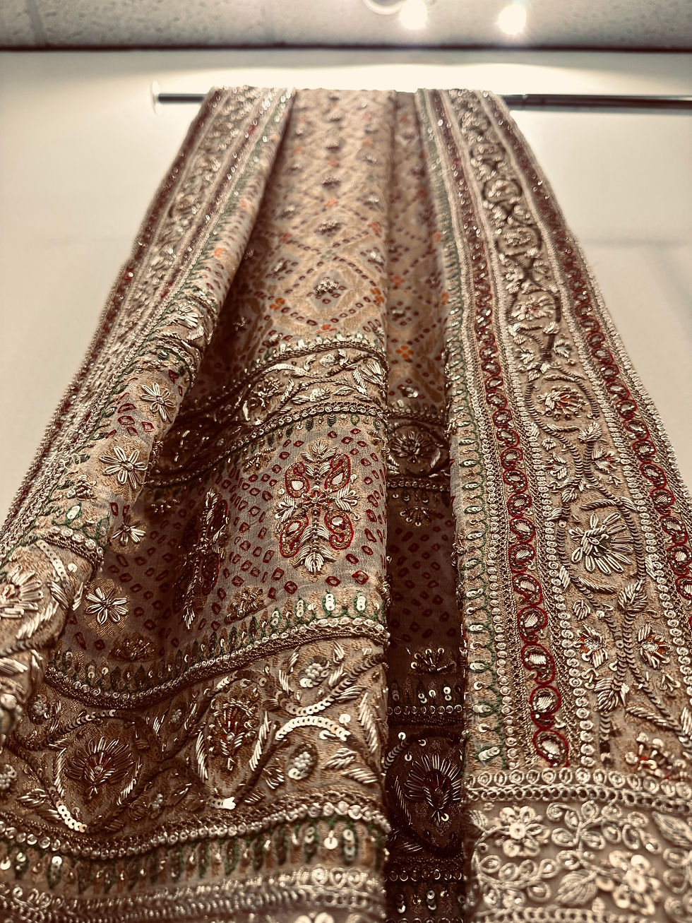 Thumbnail: Bandhej benarasi embroidered dupatta
