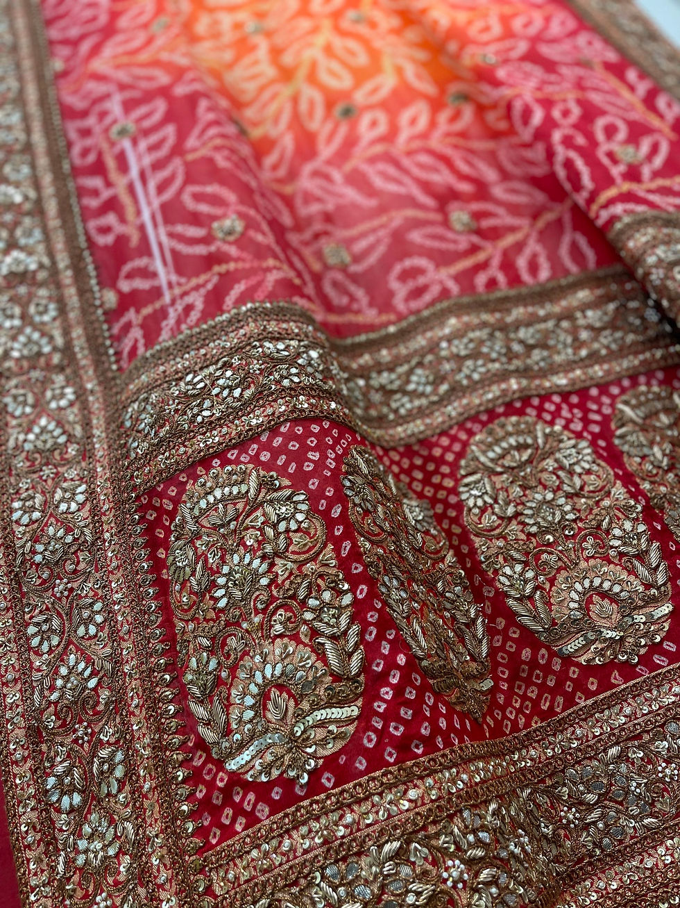 Thumbnail: Benarasi Bandhani dupatta with heavy embroidery 