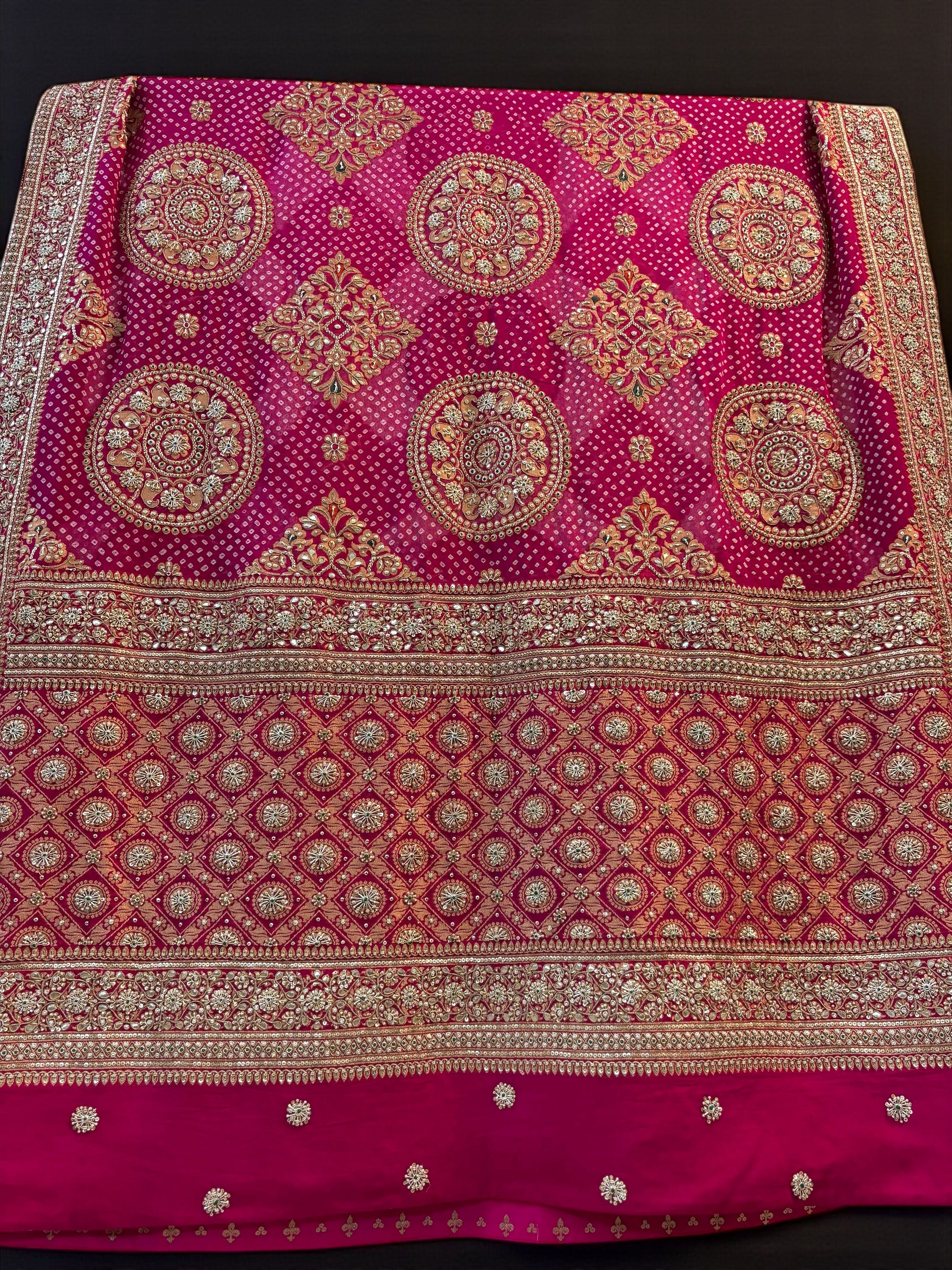 Benarasi meenakari zardosi embroidered dupatta