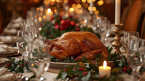 Close up of Chrismas goose on the mansion dinner table at Christmas.jpg
