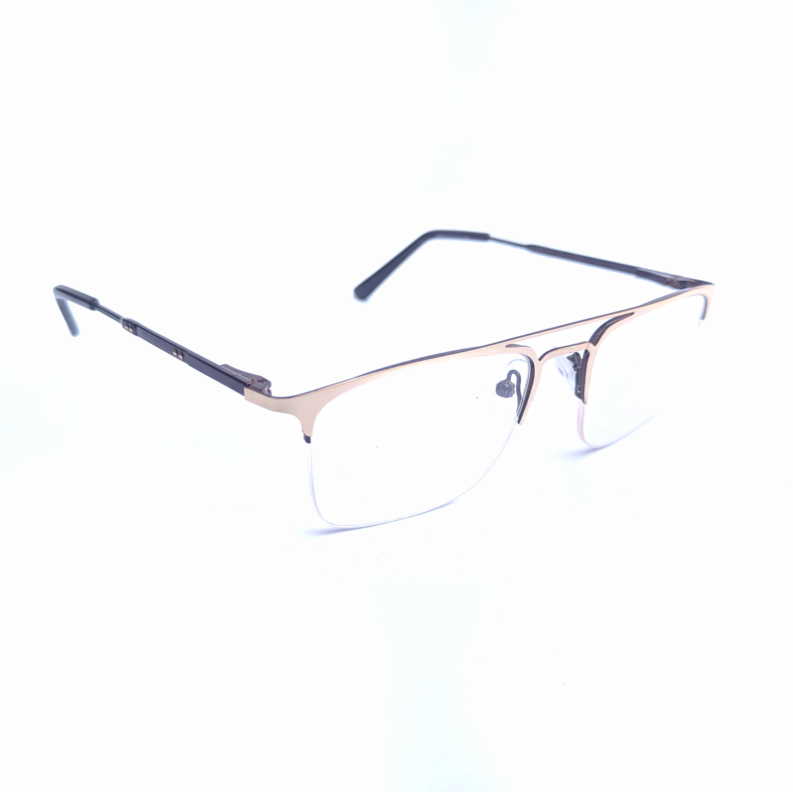 Gold Metal Half Frame With Spring Sides 