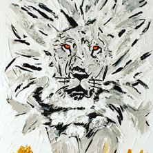 Bermano White Lion 40 x 30 Inches Acrylic on canvas