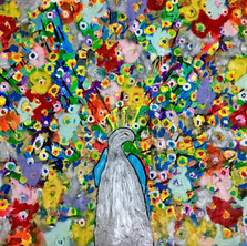 Bermano Peacock 9 x 5 Feet Acrylic on canvas