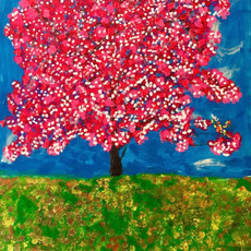 Bermano Cherry Blossom 60 x 48 Inches Acrylic on canvas
