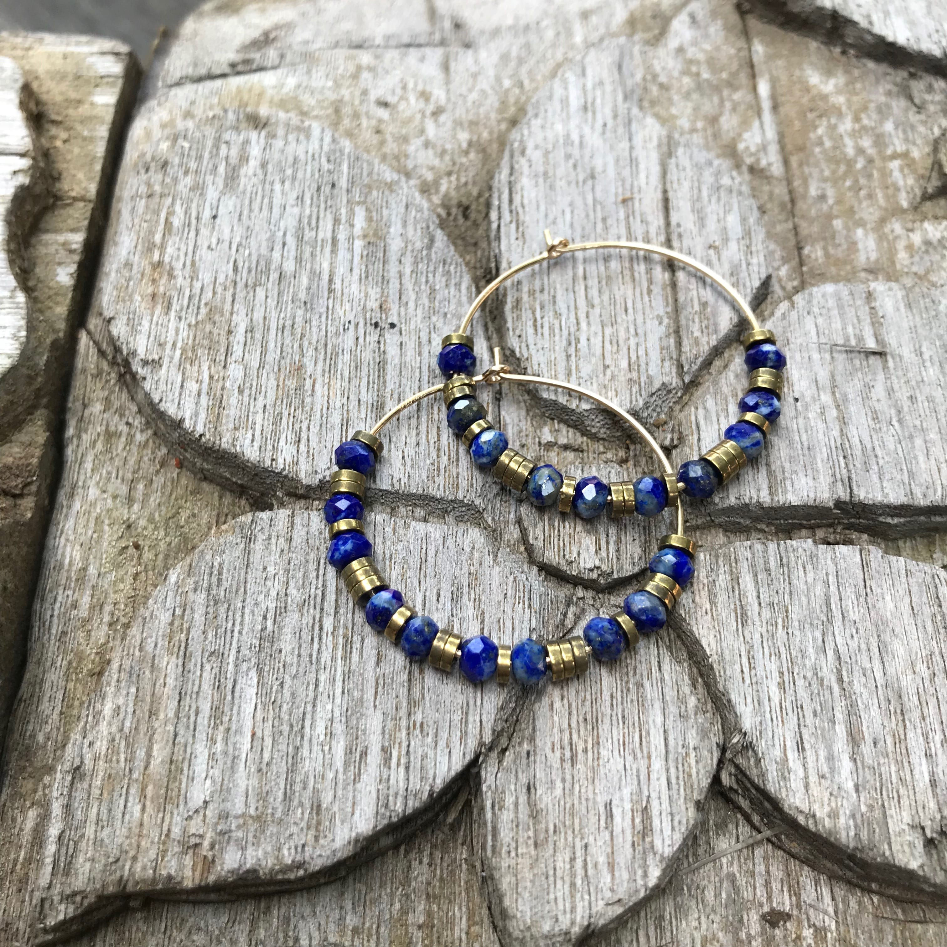 Créoles Maxi Taweez Lapis Lazuli