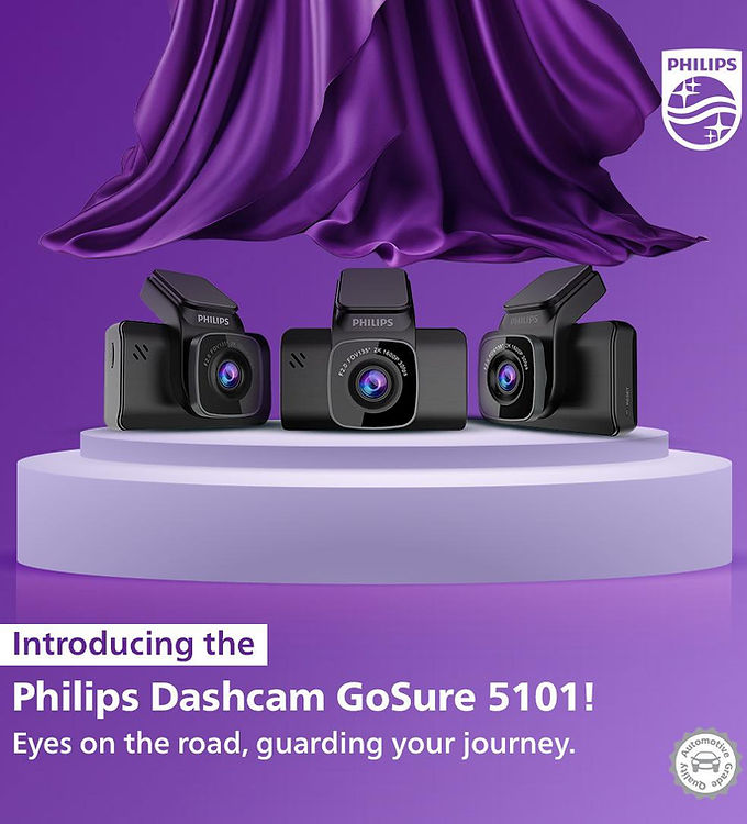 Say hello to the newest addition to your car's safety gear! The Philips Dashcam GoSure 510