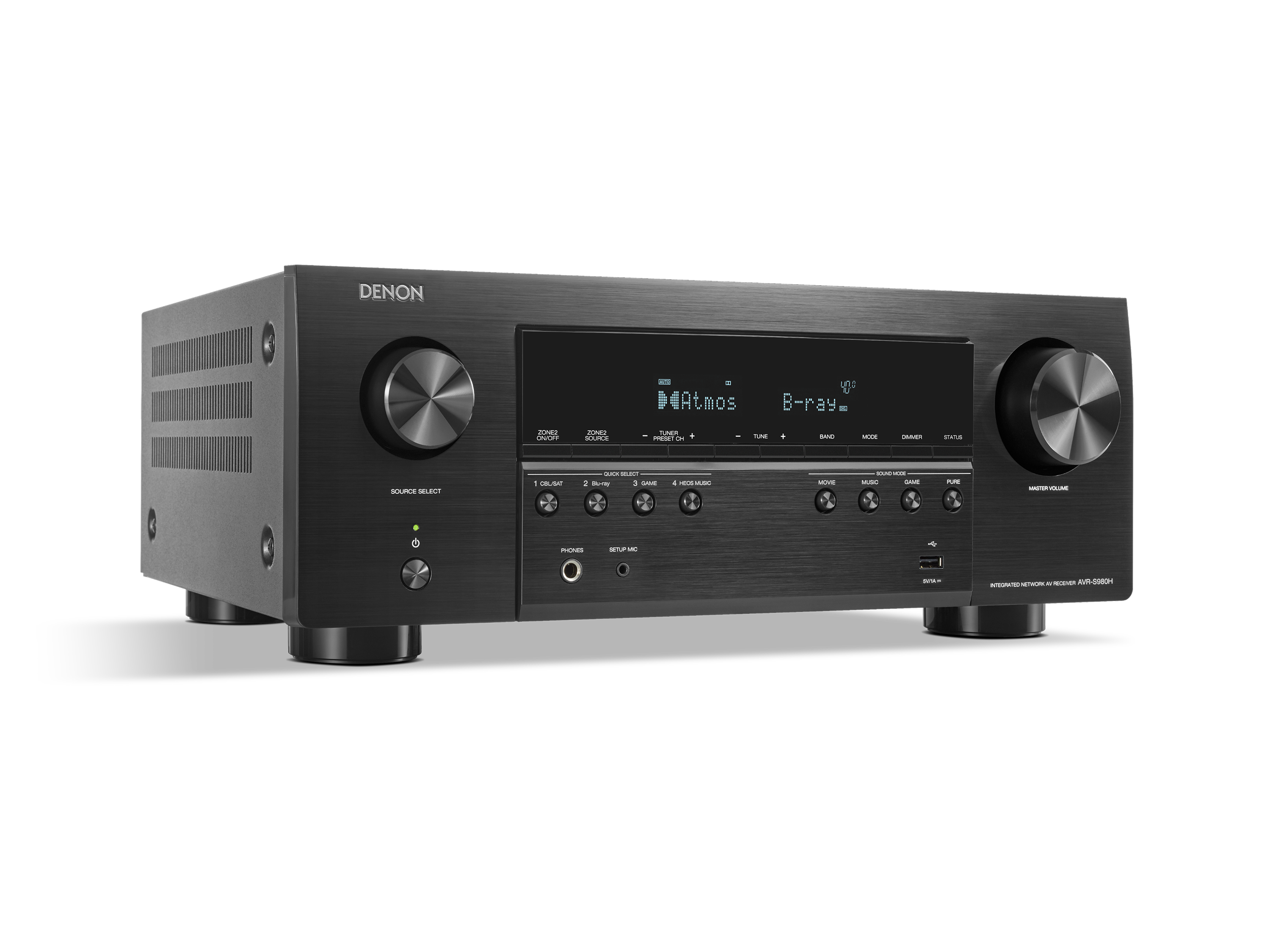 Denon AVR-S980H 7.2-Channel 4K/8K Dolby Atmos AV Receiver with HEOS