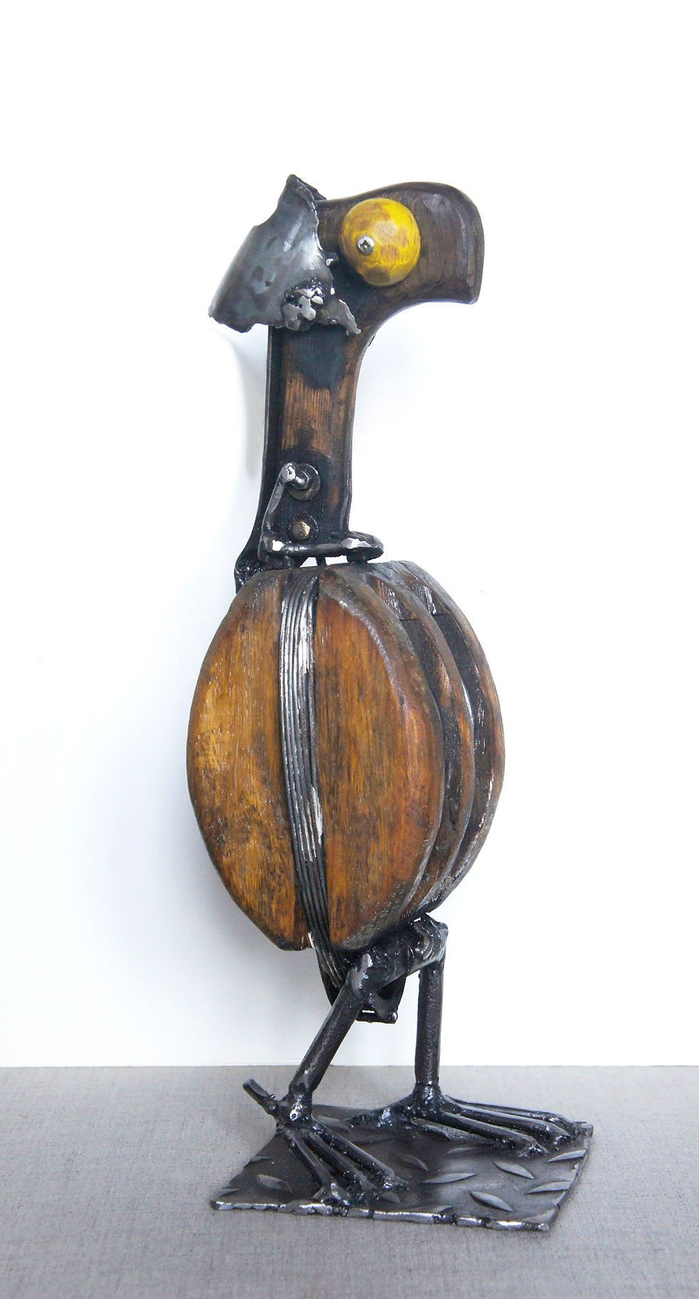 Mam' Michu, bois et acier soudé, 43x13x16cm