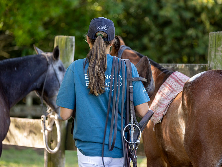 Preparing for afternoon chukkas with polo holiday guests