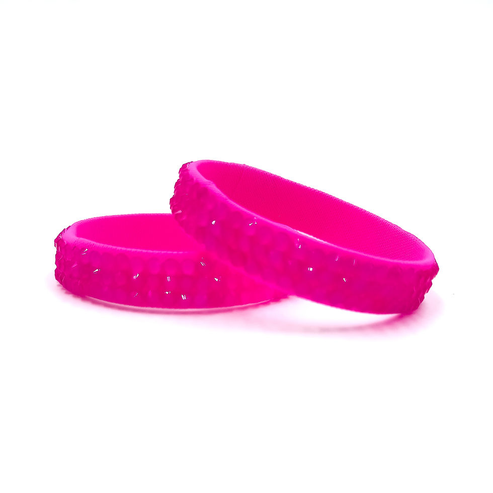 Thumbnail: Neon Pink Bracelet with Neon Pink Rhinestones