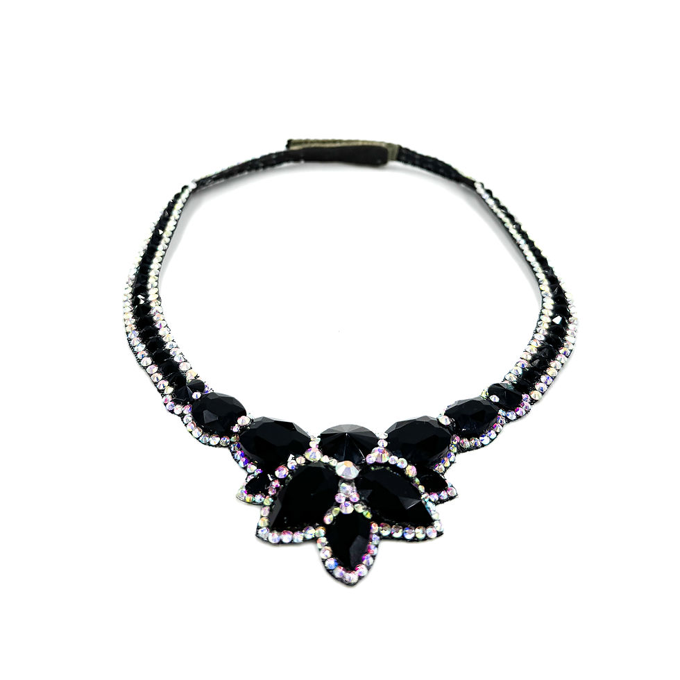 Thumbnail: Black and AB Rhinestone Necklace