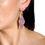 Thumbnail: Diamond-Shaped Earrings with Light Pink Rhinestones
