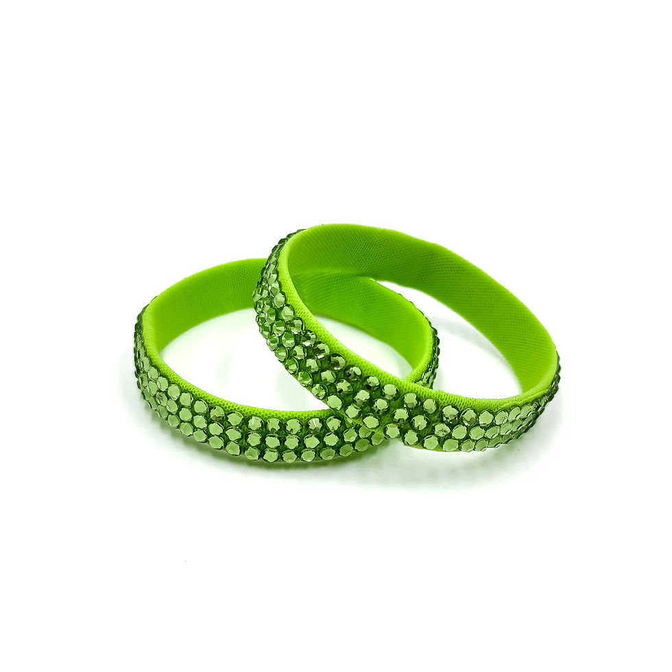Thumbnail: Lime Green Bracelet with Peridot Rhinestones 