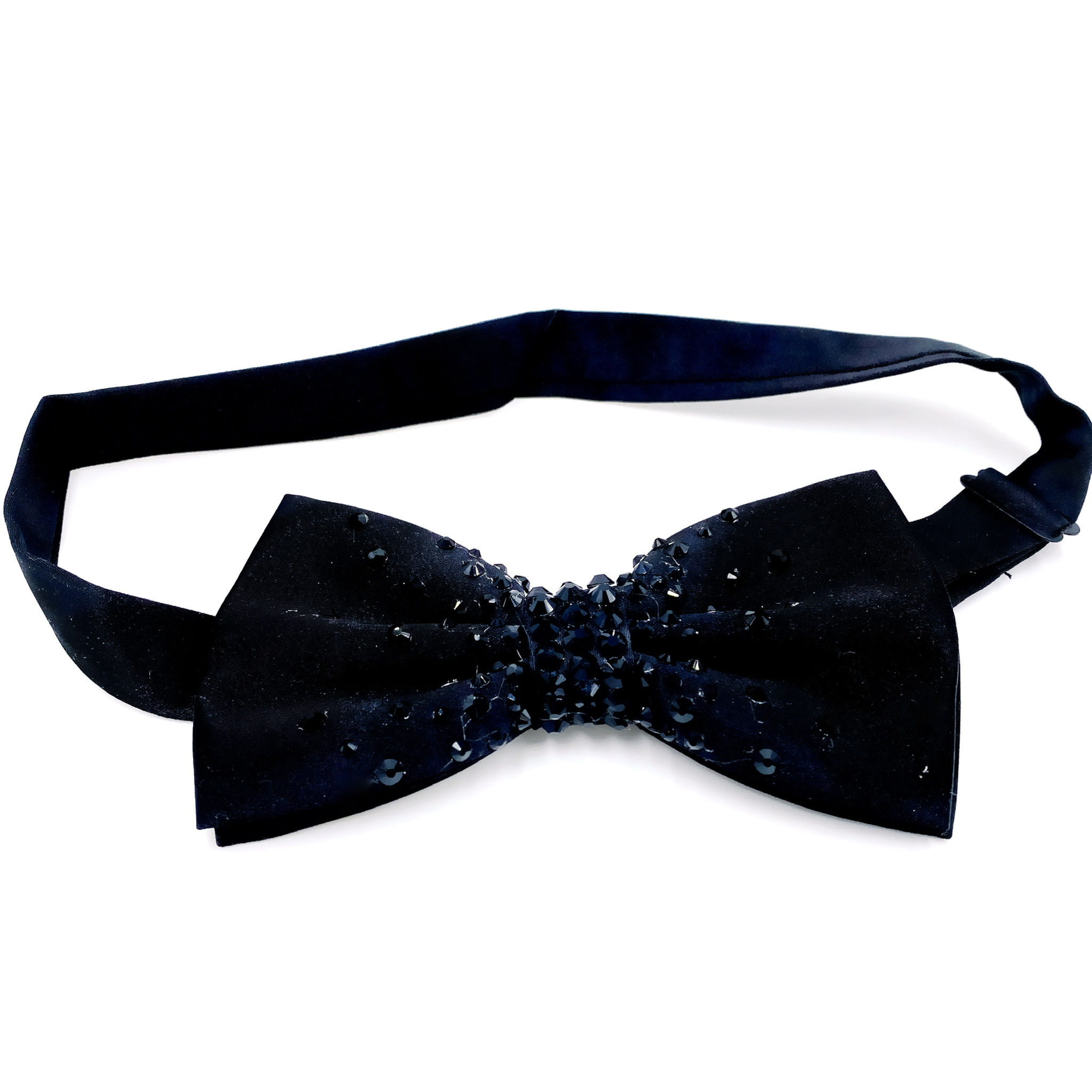 Black Bow Tie with Black Rhinestones