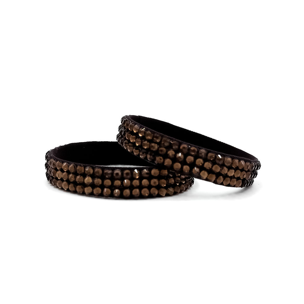 Thumbnail: Dark Brown Bracelet with Brown Rhinestones