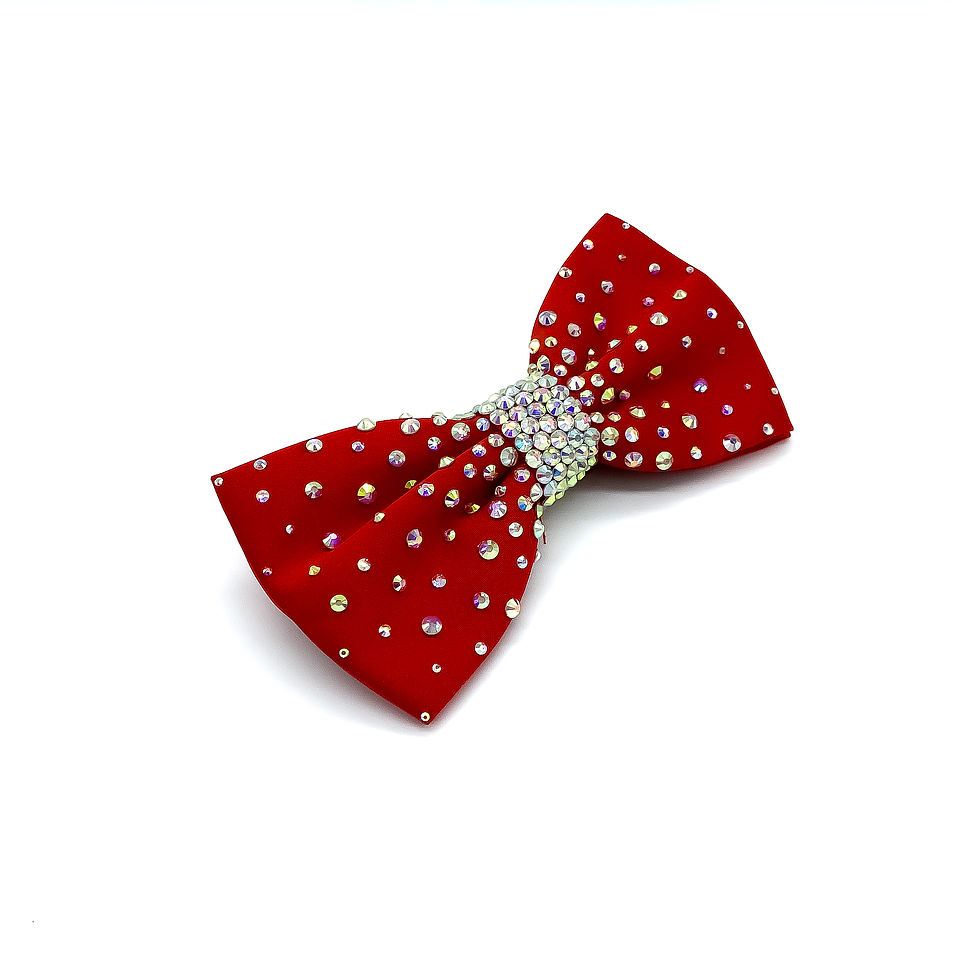 Red Bow Tie with AB Rhinestones